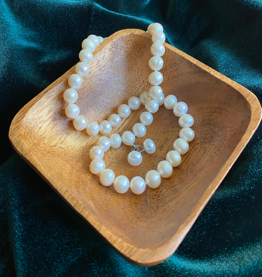 Pearl Necklace - White in Color 0.315" in diameter 17.75" length Freshwater Cultured