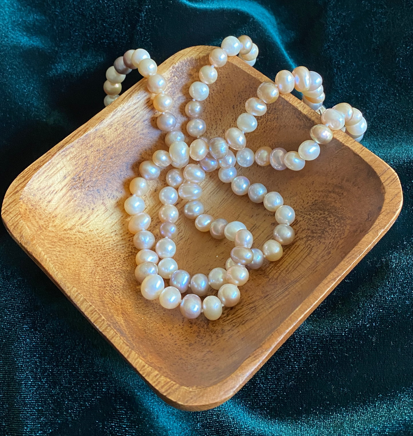 Pearl Necklace - Natural Pastel Colors 0.275" in diameter 15.75" length Freshwater Cultured