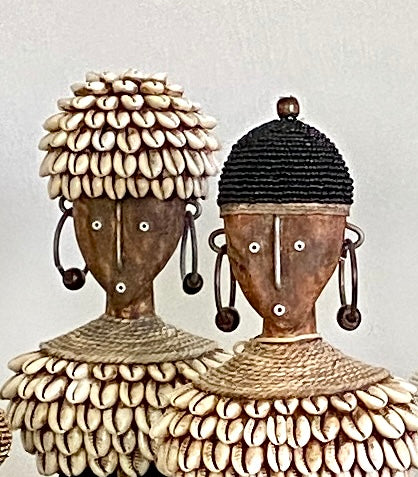 Beaded Wooden Namji Doll Pair (15.75 in.) - Black DCF40B