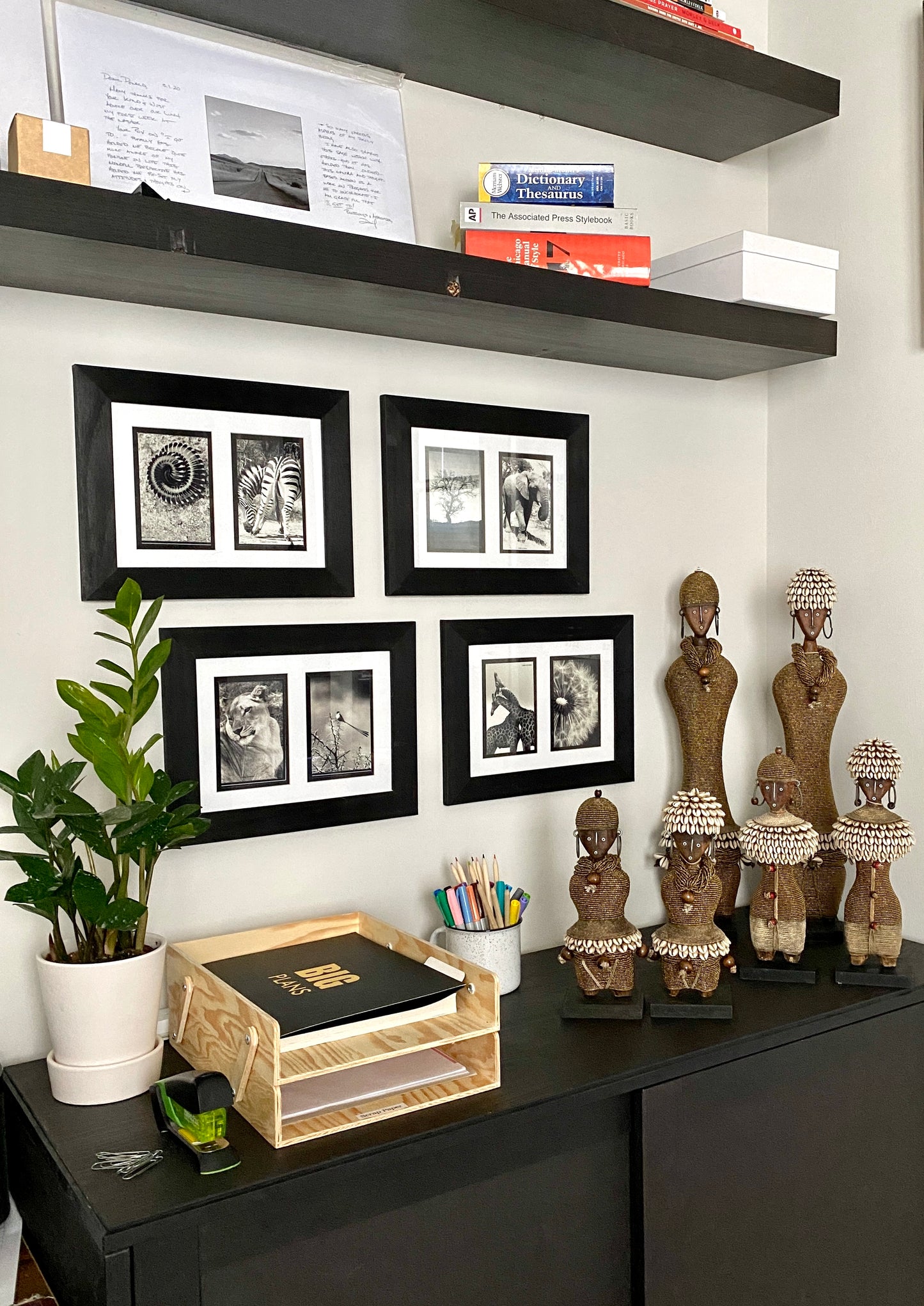 Beaded Wooden Namji Doll Pair (11.8 in.) - Black DFF30B