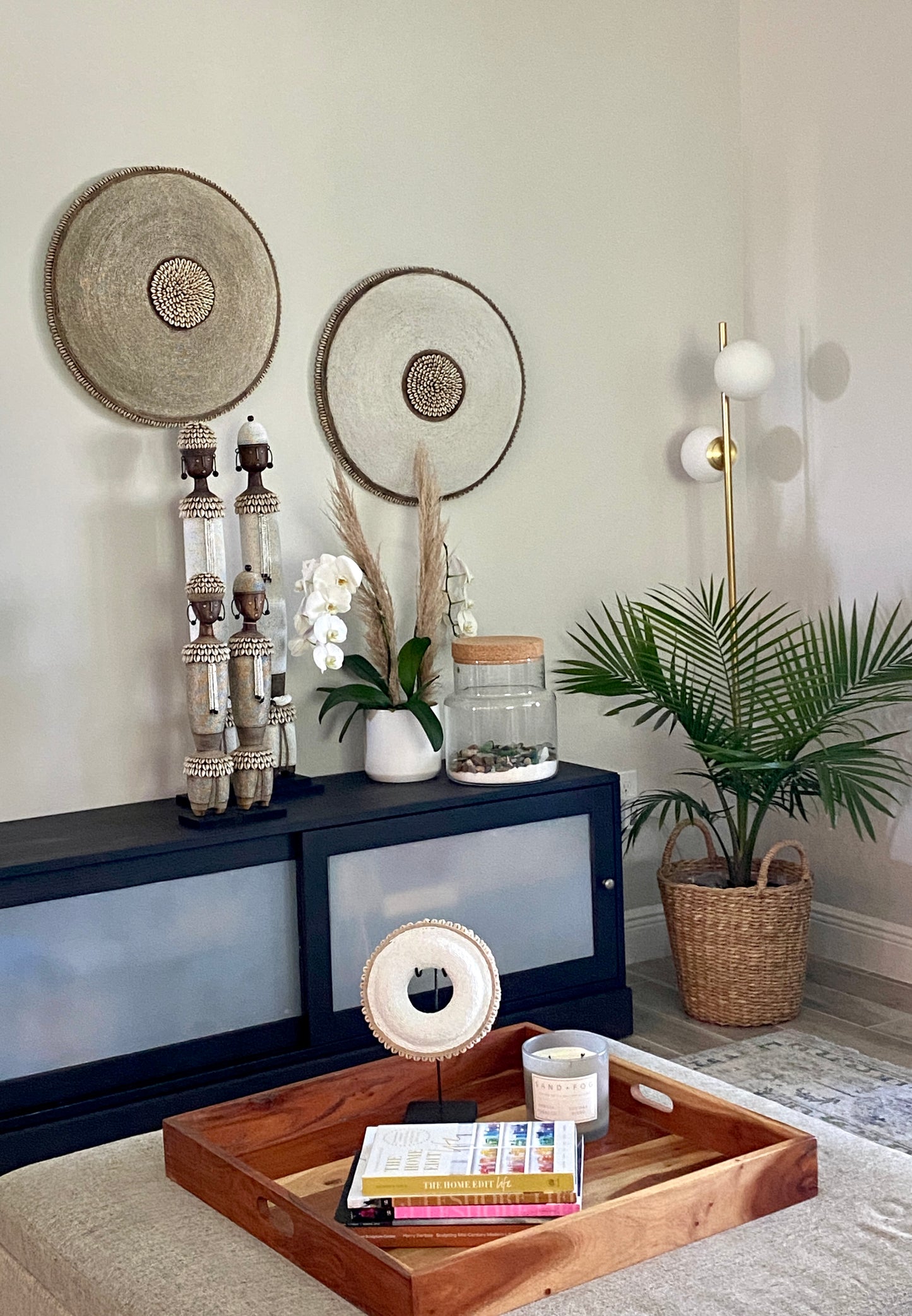 Beaded Wooden Namji Doll Pair (15.75 in.) - White  DCF40W