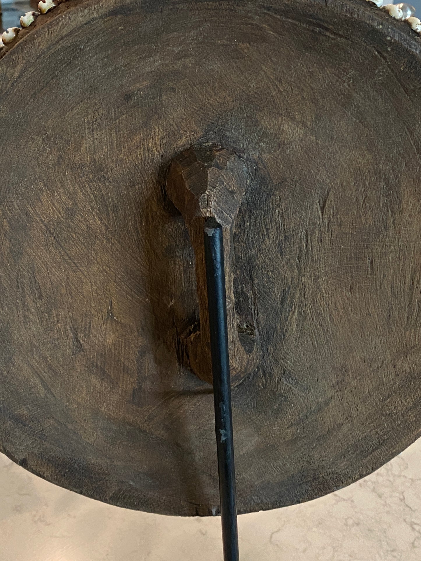 Decorative Beaded African Shield on Stand – Silver SP30S