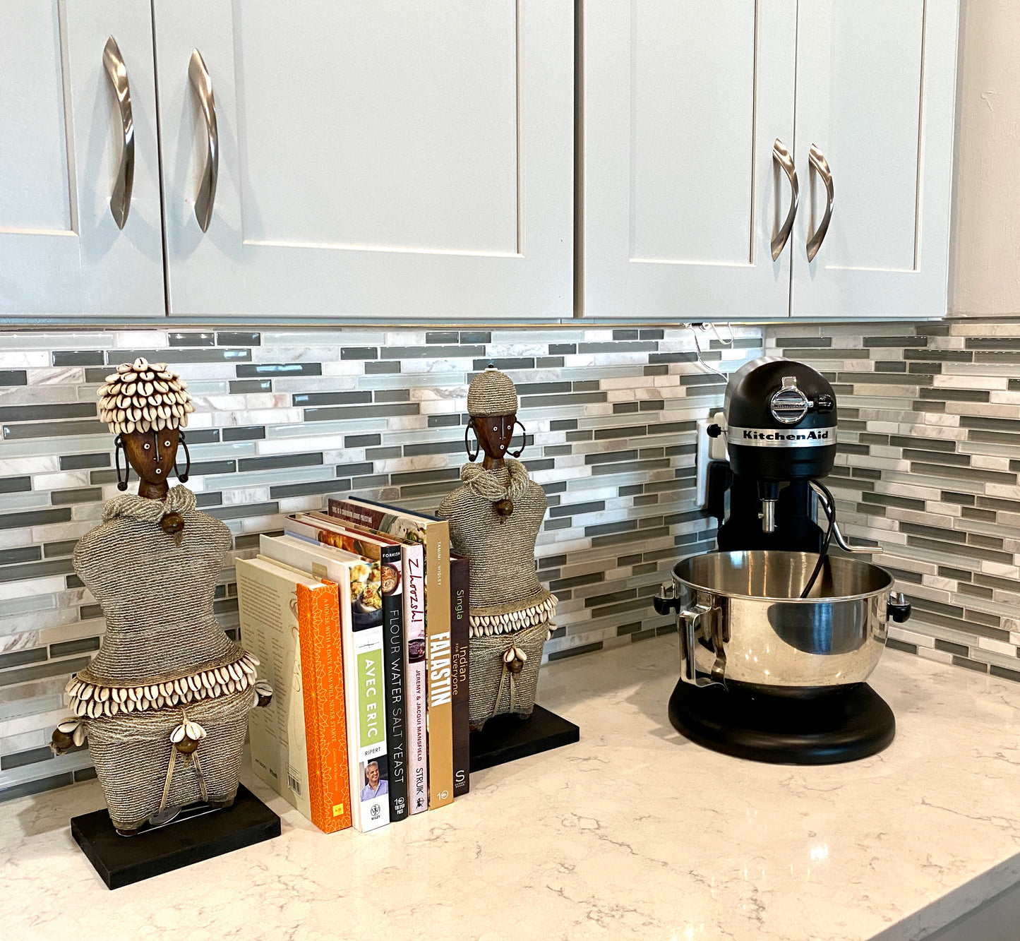 Beaded Wooden Namji Doll Pair (15.75 in.) - Black DCF40B