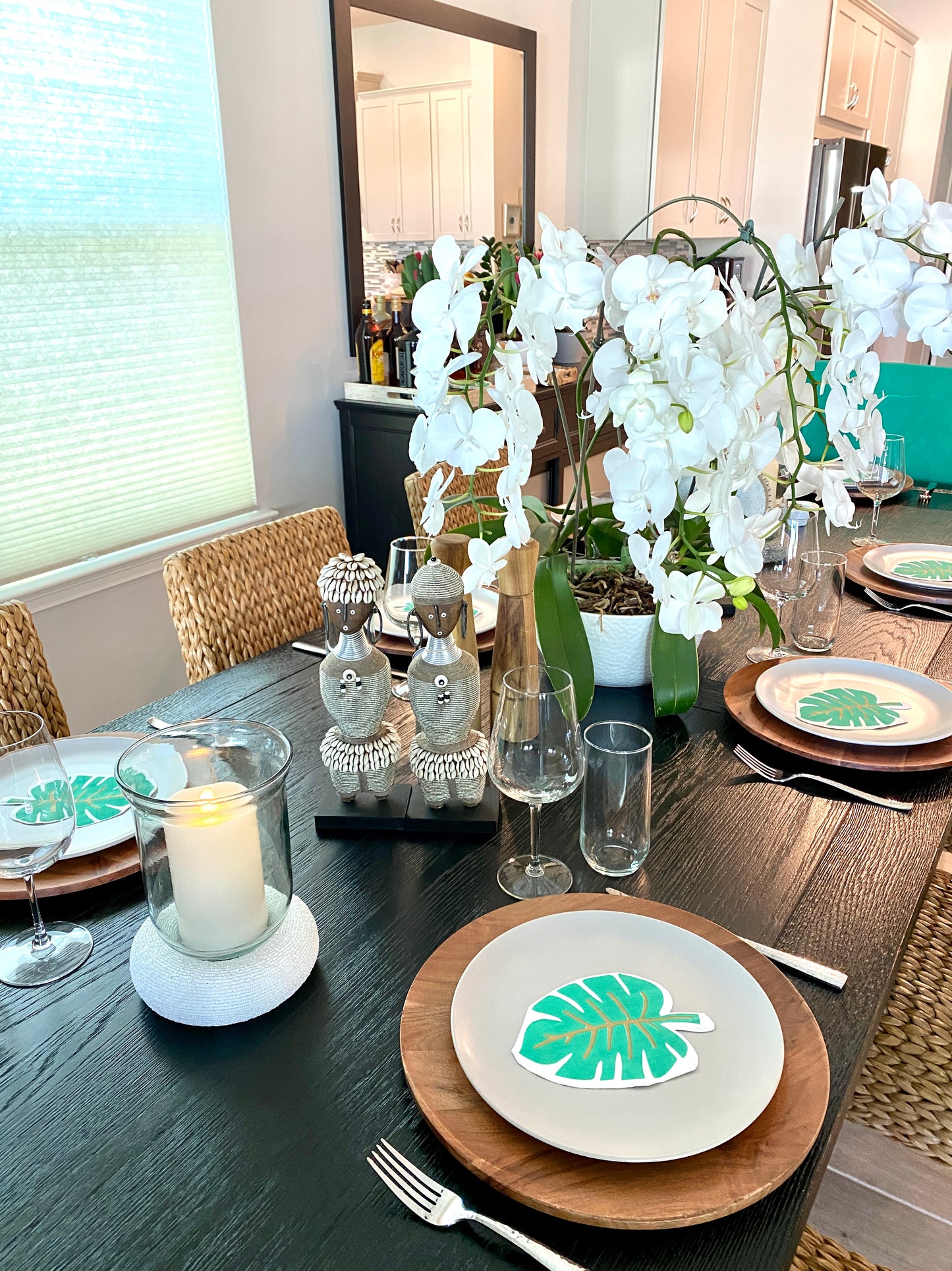 Beaded Wooden Namji Doll Pair (15.75 in.) - Black DCF40B