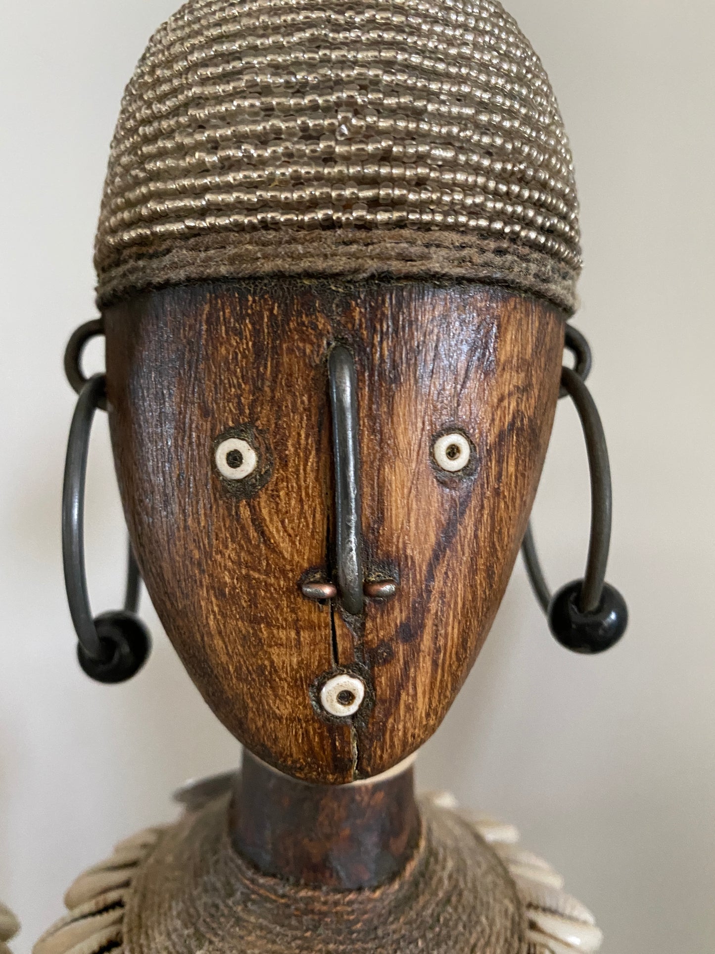 Beaded Wooden Namji Doll Pair (11.8 in.) - White DLF30W