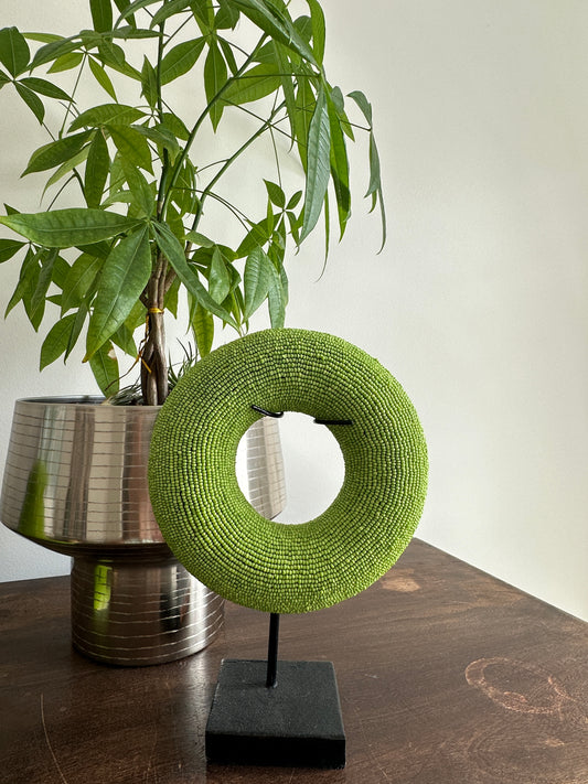 Beaded Bangle on Stand (6.5 in.)  – Green BP17GR