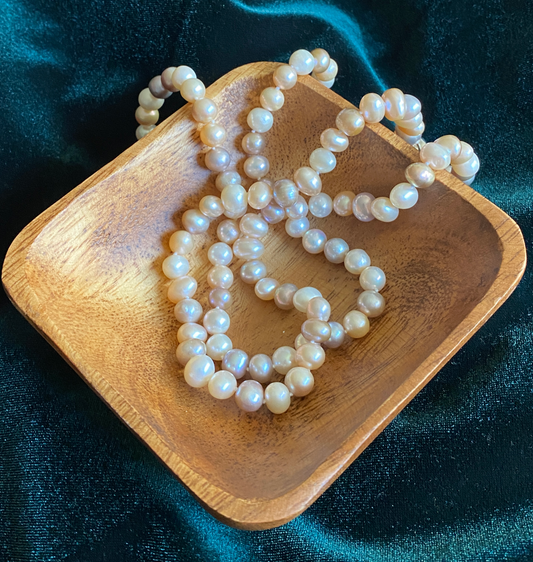 Pearl Necklace - Natural Pastel colors 0.275" in diameter 17.75" length Freshwater Cultured
