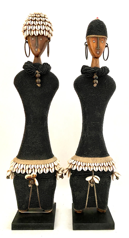 Beaded Wooden Namji Doll (21.25 in.) - Black DNF54B